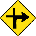 Crossroad priority sign on the right