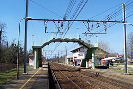 Les voies en direction de Podensac (mars 2012).