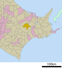 Location of Rikubetsu in Hokkaido (Tokachi Subprefecture)