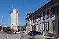 Silo und Bahnhof