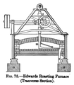 Vue en coupe du système de râbles tournantes du four Edwards, tel qu'utilisé en 1921.