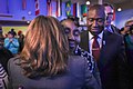 Kamala Harris hugging Se'Quette Clark with Benjamin Crump