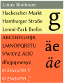 Serifenlose Schrift (mit FontForge erstellt)