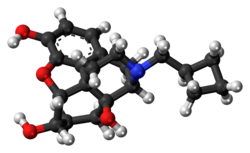 Ball-and-stick model of nalbuphine