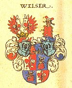 Gemehrtes Wappen einer Welser Linie, nach Siebmacher