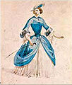 Croquis de Giuseppe Bertoja (1803-1873) pour le costume de la première Violetta, Museo Ricchieri, Pordenone