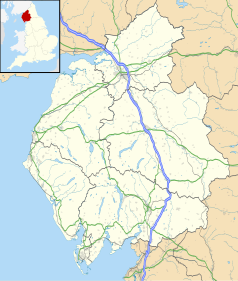 Mapa konturowa Kumbrii, na dole po lewej znajduje się punkt z opisem „Bootle”