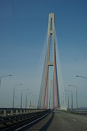 View of cable tower from the road