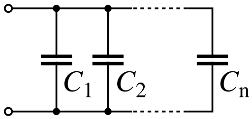 Diagrama amb diversos condensadors en paral·lel