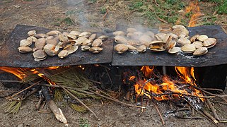 Au feu de bois.