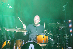 Steve "Smiley" Barnard playing with Archive in 2013