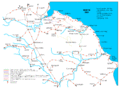 Map of route and surrounding railways