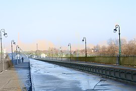 Le pont-canal en hiver.