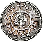 Un penny d'argent à l'effigie de Wiglaf, frappé à Londres sous son premier règne.