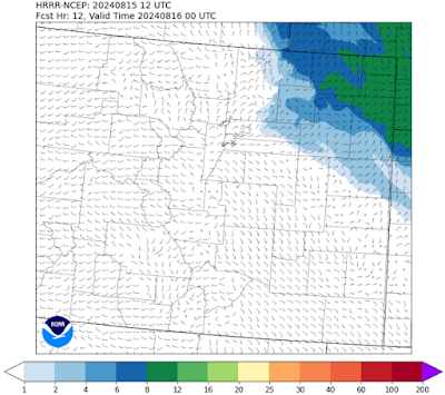 The HRRR- Smoke model shows smoke lingering Thursday afternon, with northeastern Colorado potentially seeing an increase in Particulate Matter.