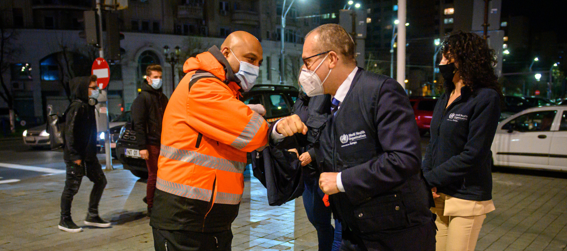 The WHO Regional Director for Europe, takes part in night outreach activities in Romania helping vulnerable people