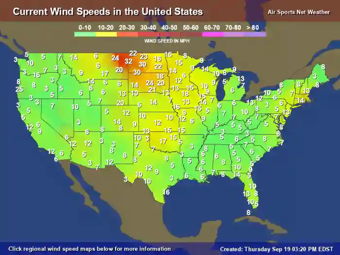 Current Wind Speed Map