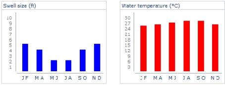 Puerto Rico Swell Size / Water Temperature