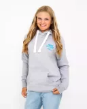 Polzeath Hoodie In Dusty Grey & Cyan