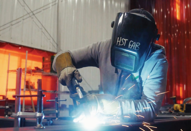 person welding