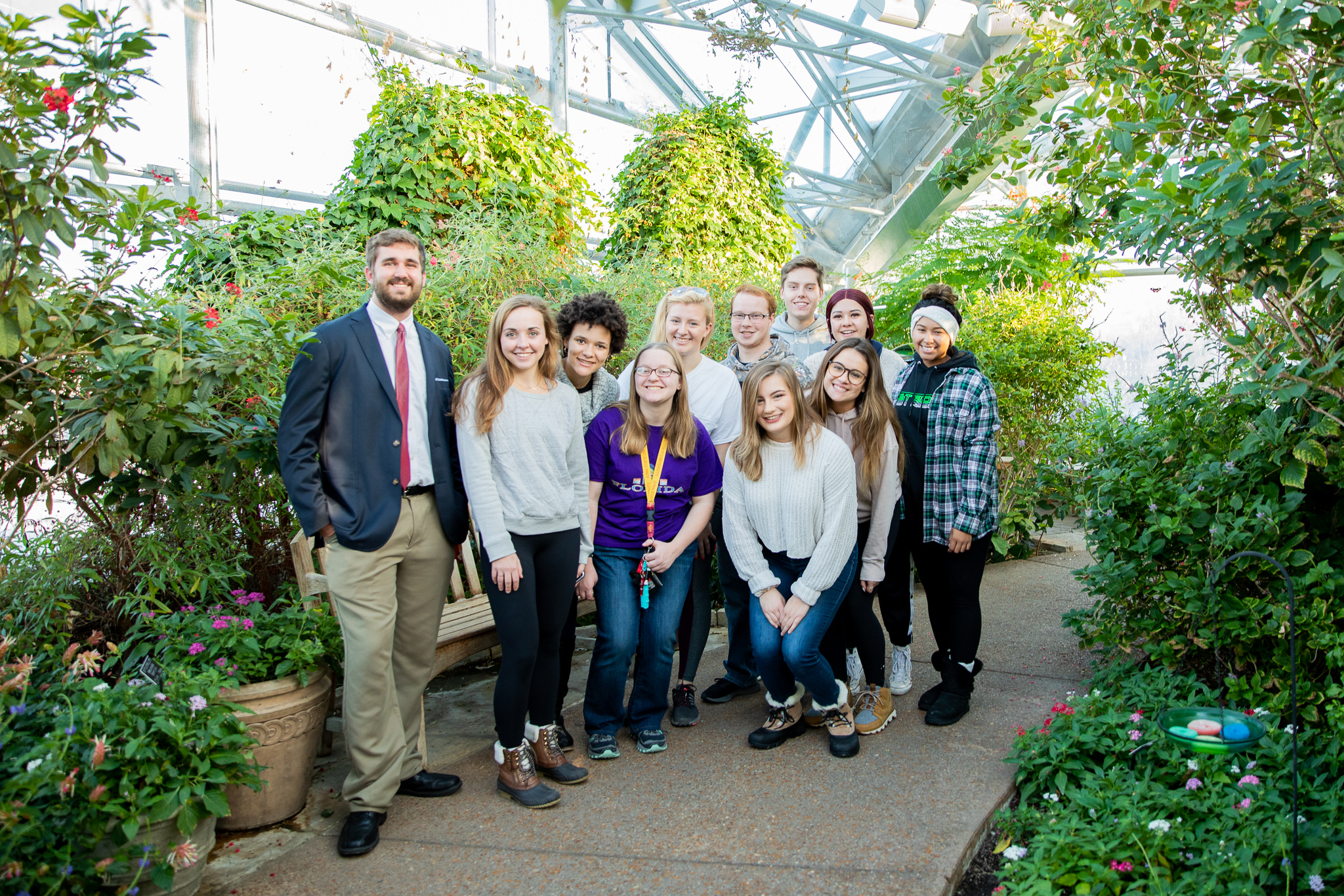 group of students in Reiman Gardens