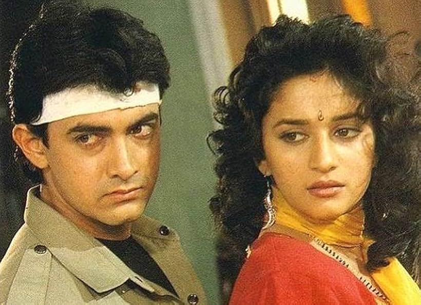 Madhuri Dixit and Aamir Khan in Dil (1990)