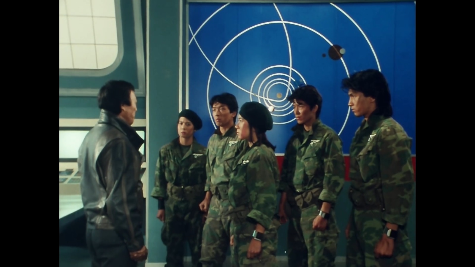 Masaru Fujimaki, Haruki Hamada, Shirô Izumi, Kazuoki Takahashi, Hiroko Nishimoto, and Mai Ooishi in Blitzkrieg Squadron Changeman (1985)