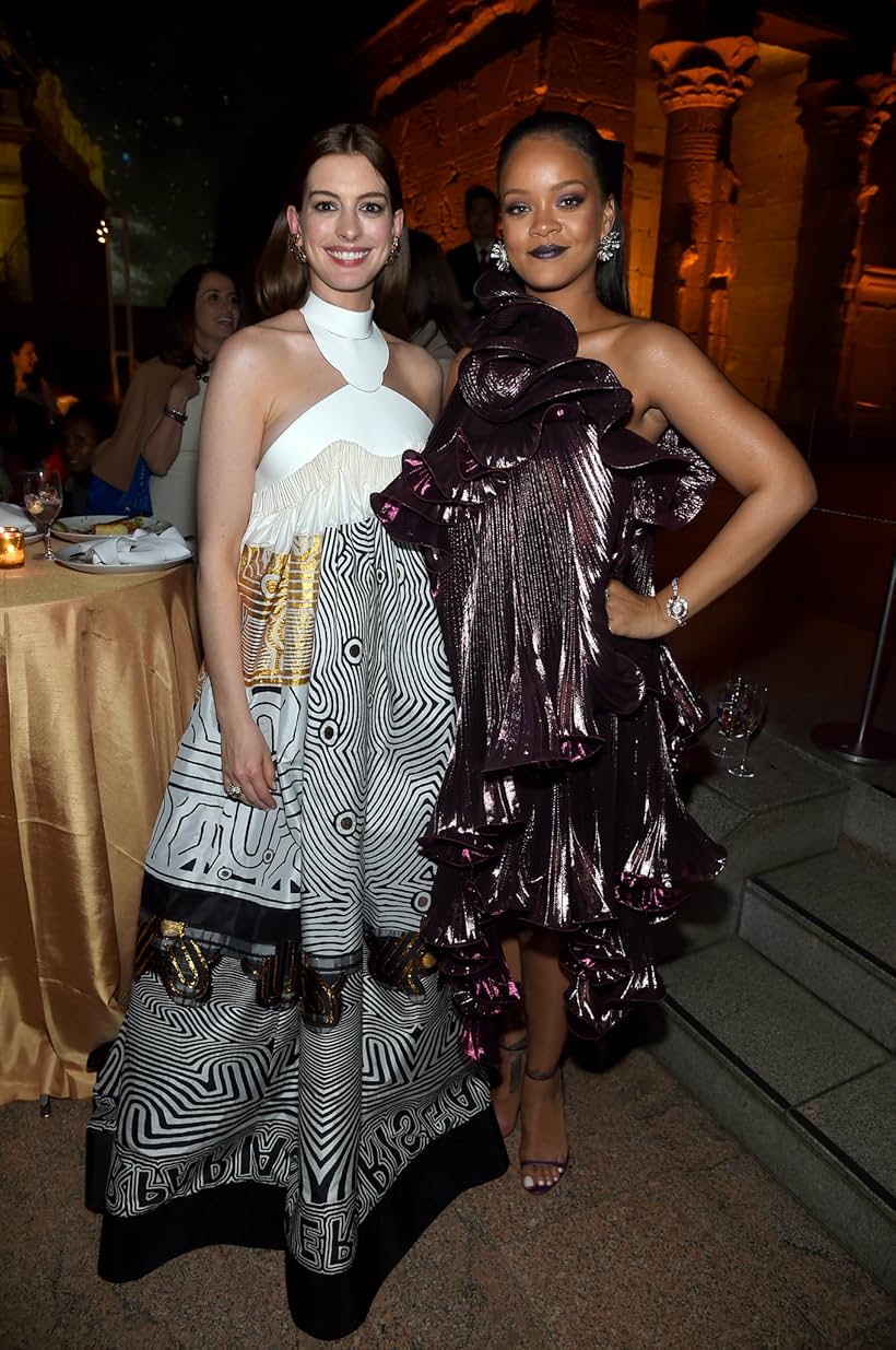 Anne Hathaway and Rihanna at an event for Ocean's Eight (2018)