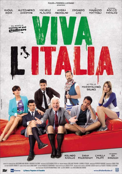 Alessandro Pesci, Ambra Angiolini, Raoul Bova, Alessandro Gassmann, Edoardo Leo, Rocco Papaleo, Michele Placido, Giuliano Taviani, and Julie P. in Viva l'Italia (2012)