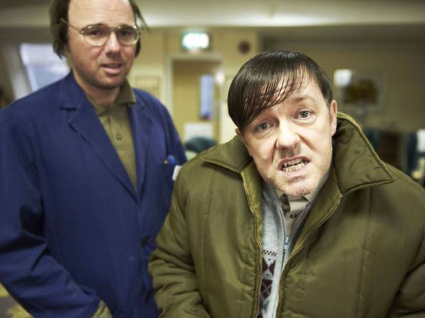 Ricky Gervais and Karl Pilkington in Pilot (2012)