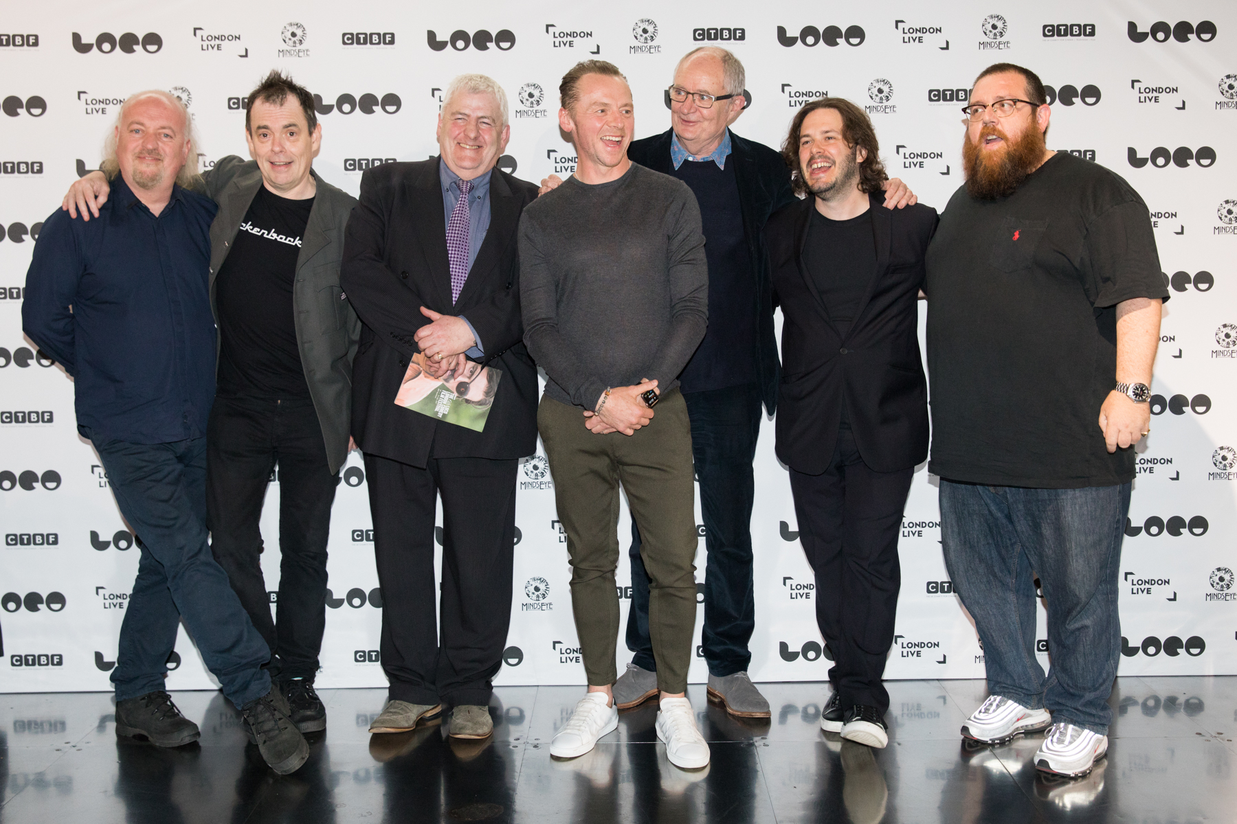 Jim Broadbent, Bill Bailey, Kevin Eldon, Nick Frost, Simon Pegg, Peter Wight, and Edgar Wright at an event for Hot Fuzz (2007)