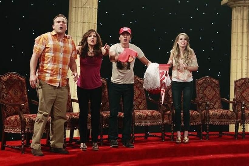 Maria Canals-Barrera, David DeLuise, Bridgit Mendler, and Gregg Sulkin in Wizards of Waverly Place (2007)