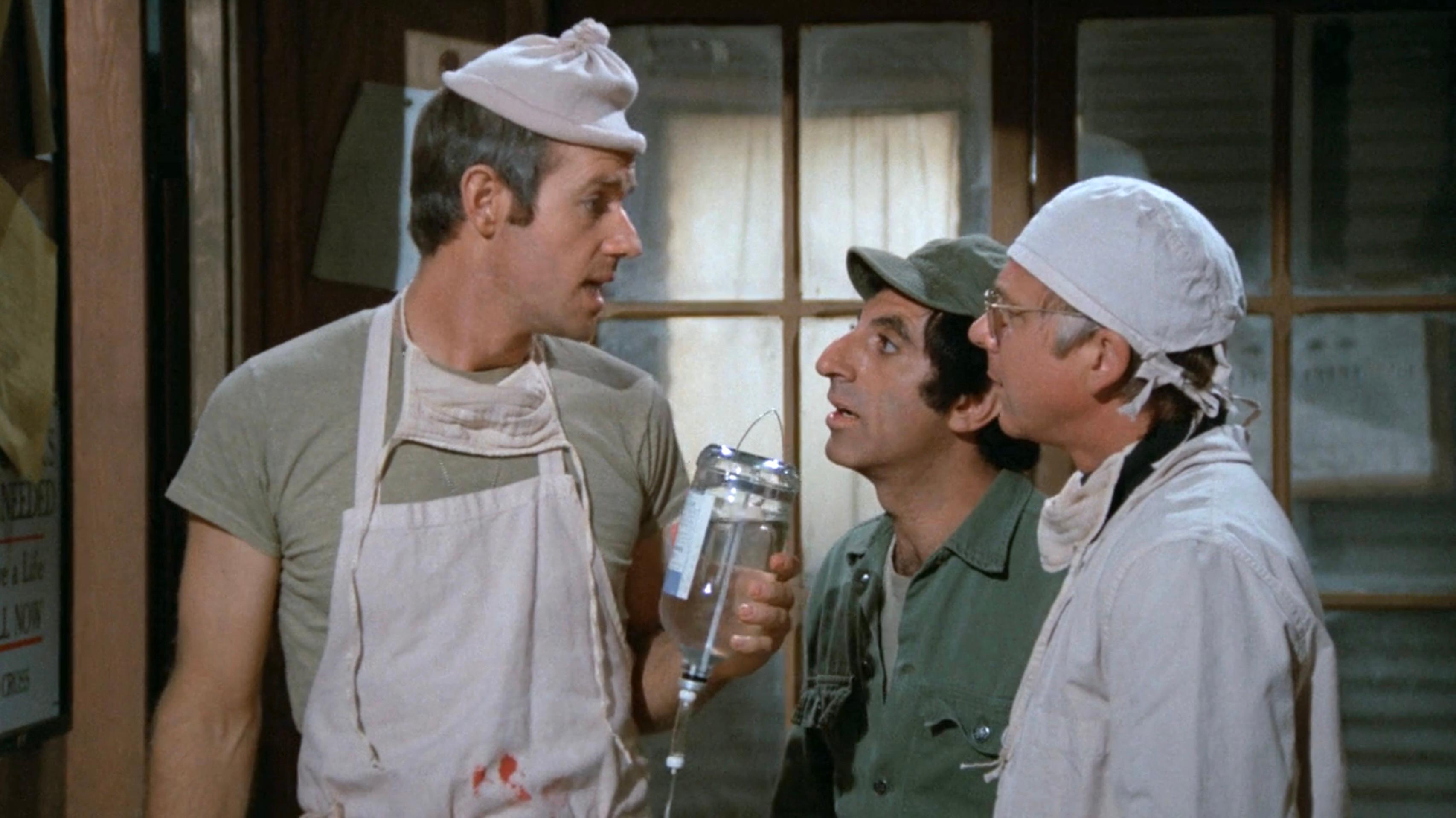 William Christopher, Jamie Farr, and Mike Farrell in M*A*S*H (1972)