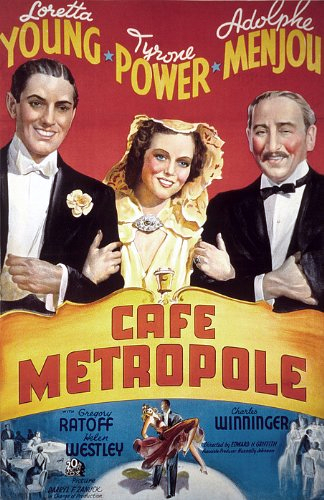 Tyrone Power, Adolphe Menjou, and Loretta Young in Café Metropole (1937)