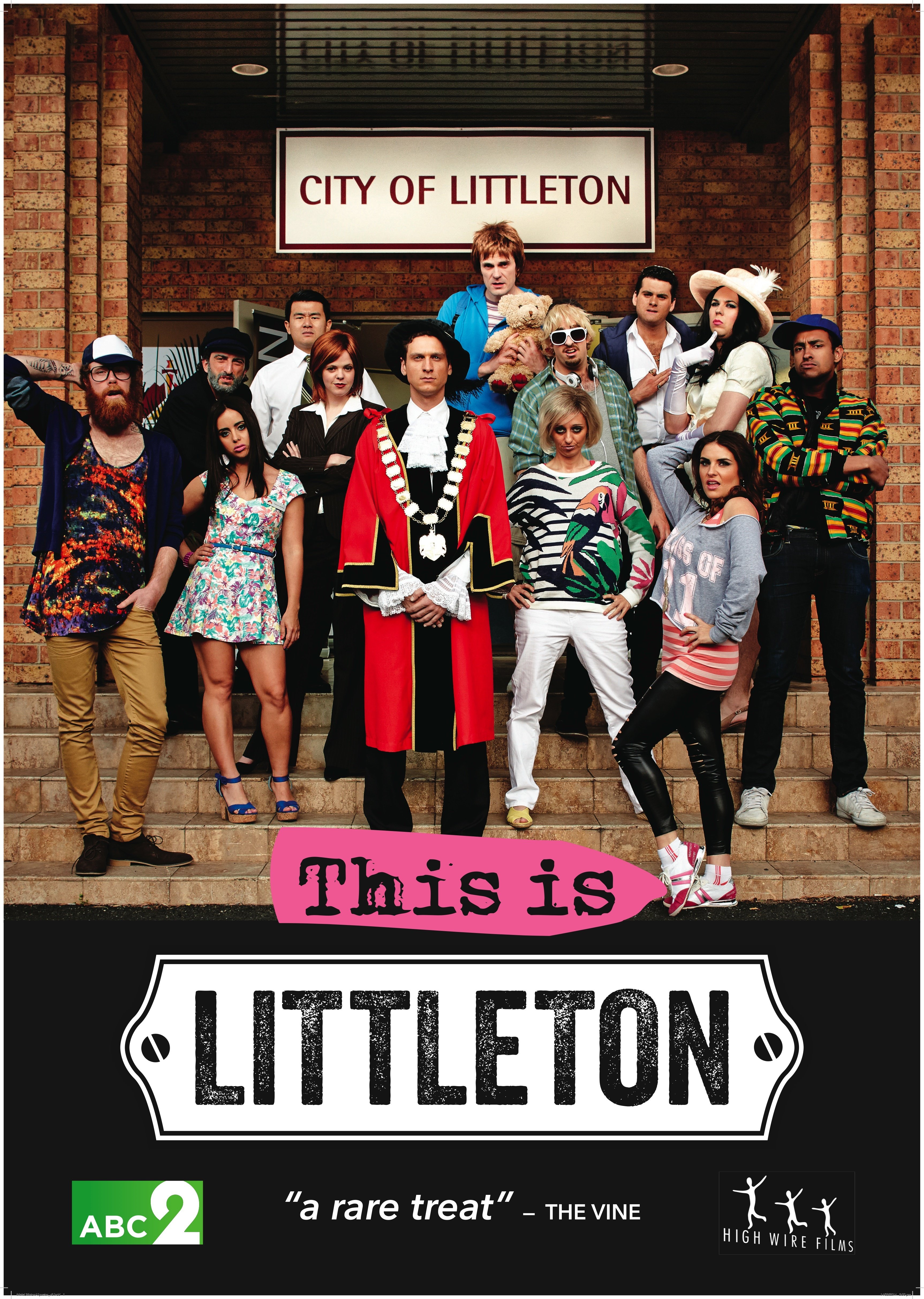 Matt Okine, Nathan Lovejoy, Morgana O'Reilly, Stevo Petkovic, Tegan Higginbotham, Vachel Spirason, Steen Raskopoulos, Adele Vuko, Melinda Cklamovska, Ronny Chieng, Zachary Ruane, Jackson Tozer, and Miles O'Neil in This Is Littleton (2014)