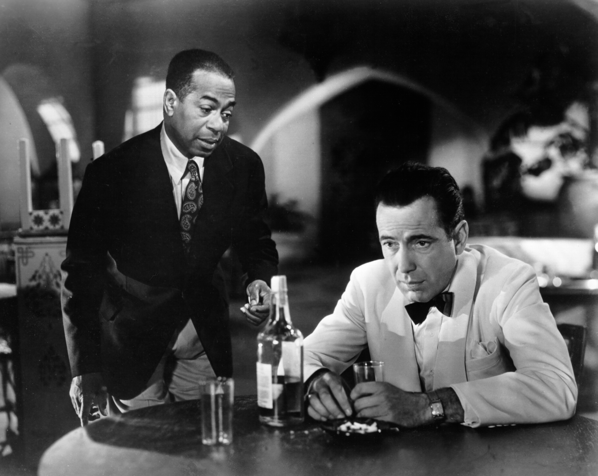 Humphrey Bogart and Dooley Wilson in Casablanca (1942)