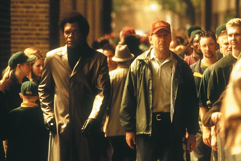 Samuel L. Jackson and Bruce Willis in Unbreakable (2000)