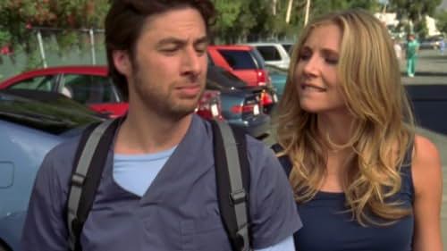 Zach Braff and Sarah Chalke in Scrubs (2001)