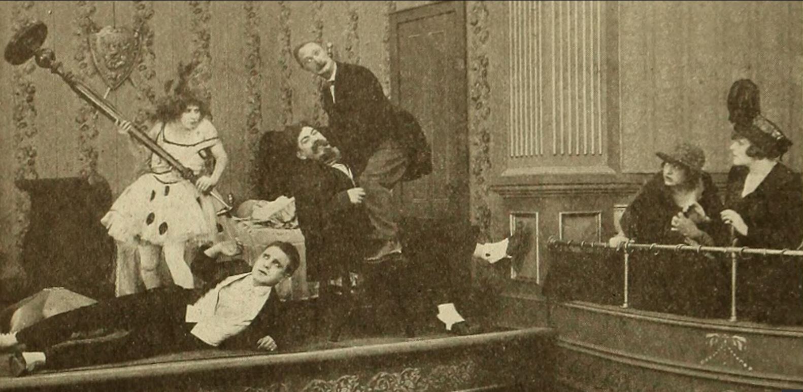 Heinie Conklin, Gonda Durand, George Jeske, Polly Moran, and Ben Turpin in Saucy Madeline (1918)