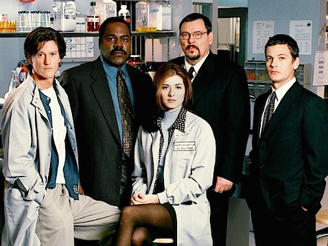 Debra Messing, Larry Drake, Frankie Faison, Adam Storke, and Vincent Ventresca in Prey (1998)