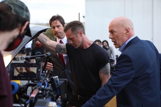 Bruce Willis, Devon Sawa, and Luke Wilson in Gasoline Alley (2022)