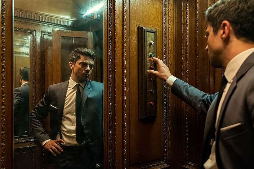 Dominic Cooper and Dusan Martincek in Spy City (2020)