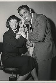 Phyllis Kirk, Peter Lawford, and Asta in The Thin Man (1957)