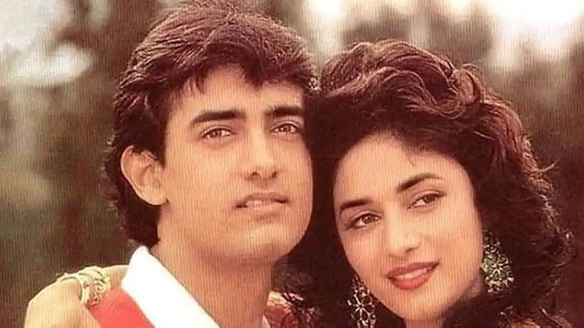 Madhuri Dixit and Aamir Khan in Dil (1990)