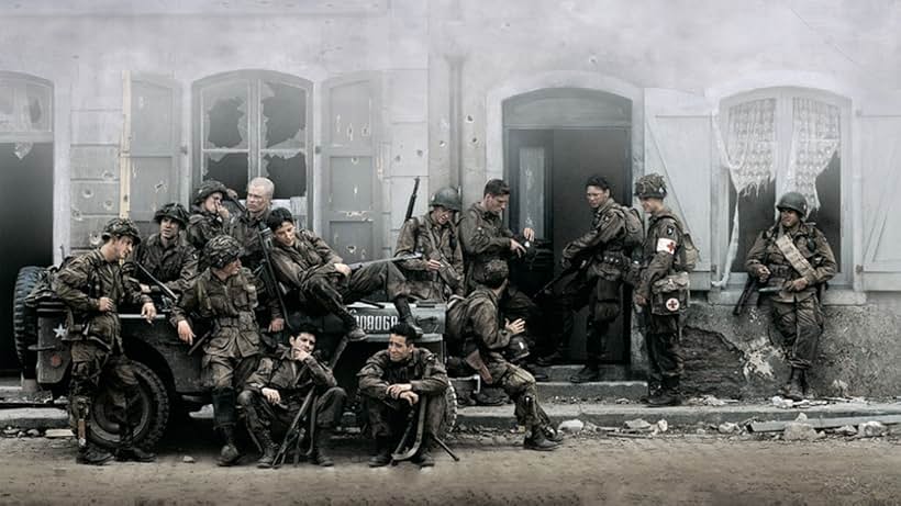 Dexter Fletcher, Kirk Acevedo, Rick Gomez, Scott Grimes, Frank John Hughes, Damian Lewis, Ron Livingston, Ross McCall, Neal McDonough, Richard Speight Jr., and Shane Taylor in Band of Brothers (2001)