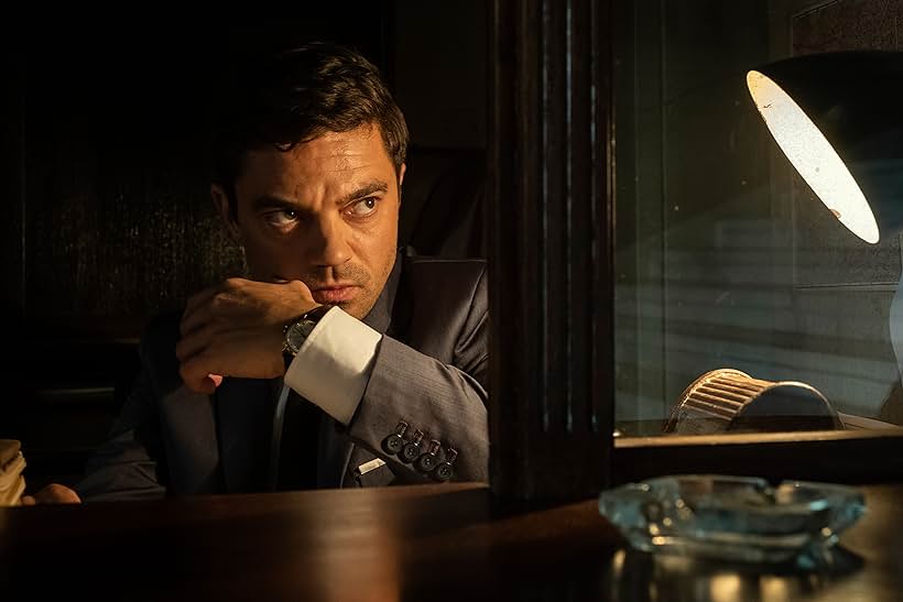 Dominic Cooper and Dusan Martincek in Spy City (2020)