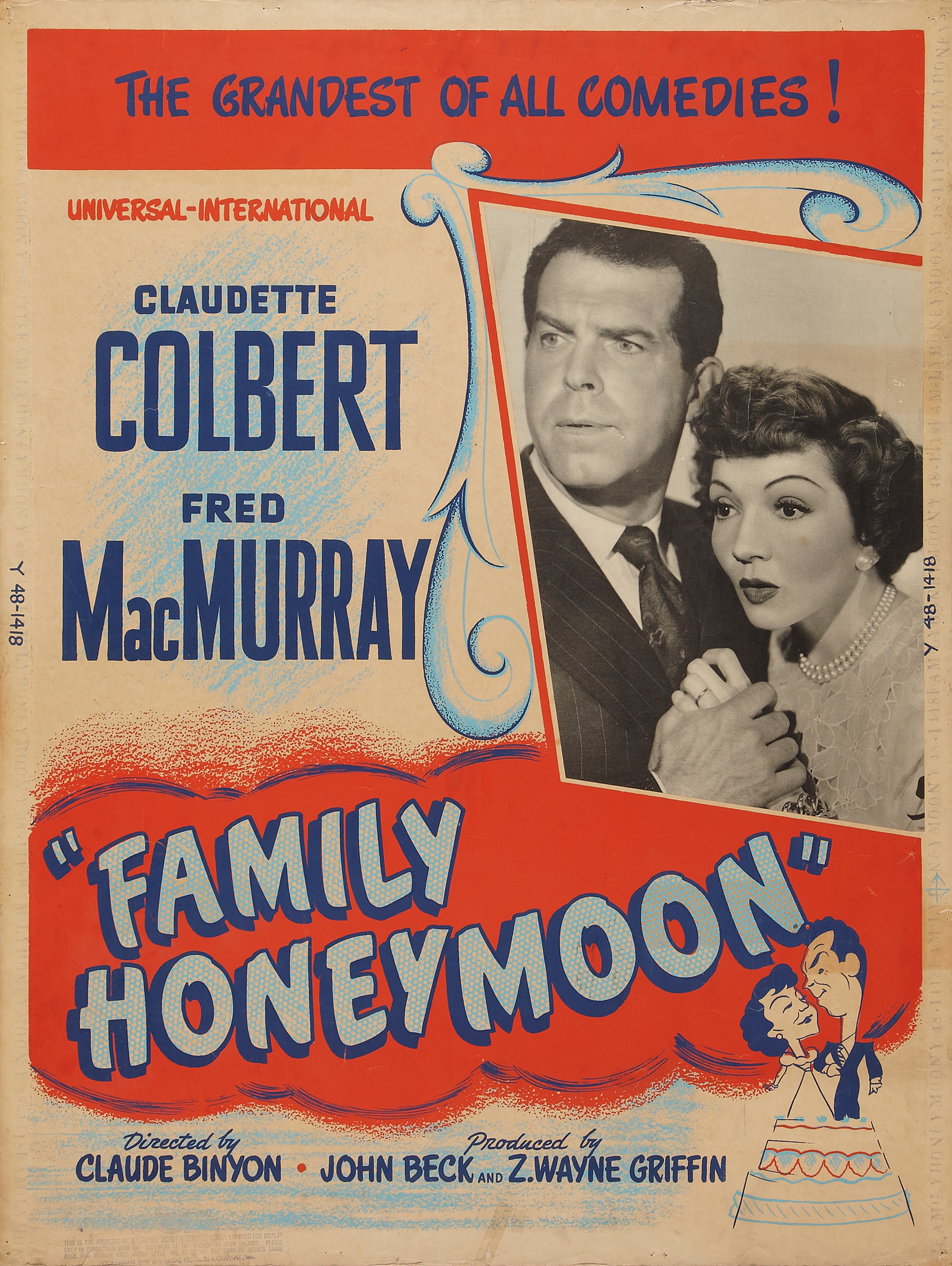 Claudette Colbert and Fred MacMurray in Family Honeymoon (1948)