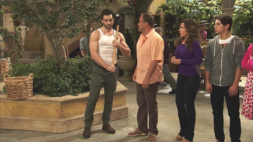 Maria Canals-Barrera, David DeLuise, Jake T. Austin, and Francesco Curá in The Wizards Return: Alex vs. Alex (2013)