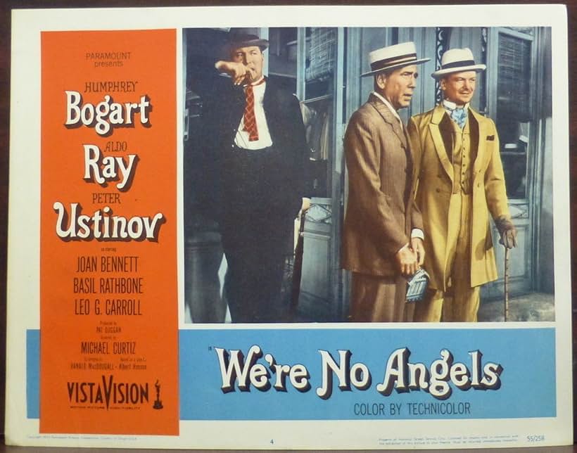 Humphrey Bogart, Peter Ustinov, and Aldo Ray in We're No Angels (1955)