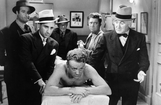 James Cagney, Elia Kazan, Donald Crisp, Frank McHugh, and George Tobias in City for Conquest (1940)